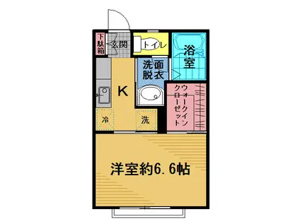 グランシードK(1K/1階)の間取り写真