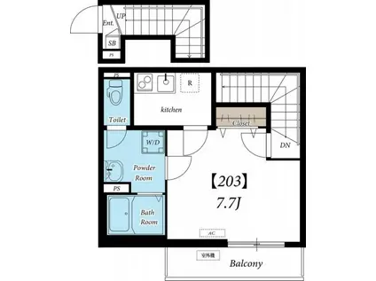 リブリ・OGW I(1K/2階)の間取り写真
