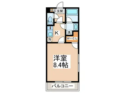 プリムローズ(1K/1階)の間取り写真