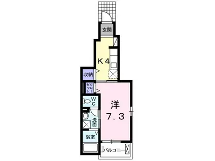 メゾン サンリル(1K/1階)の間取り写真