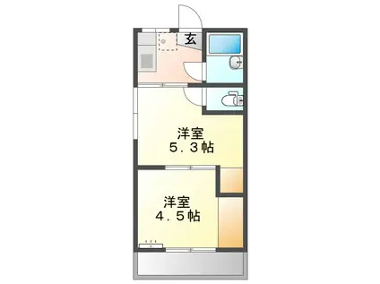 FULNE(2K/2階)の間取り写真