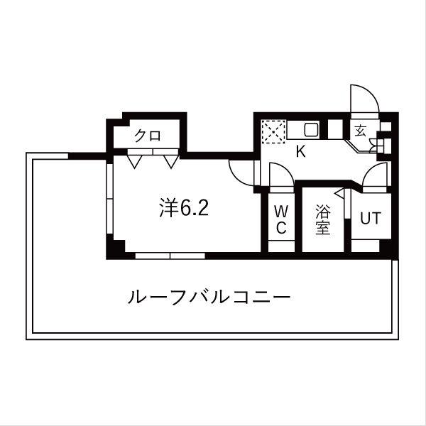 Aビル NO.2(1DK/5階)の間取り写真