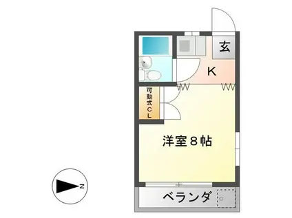 コーポ長屋(1K/2階)の間取り写真