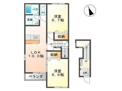 グレイス(2LDK/2階)の間取り写真