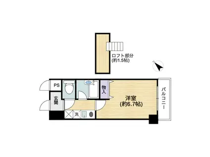 エスリード三宮(1K/10階)の間取り写真