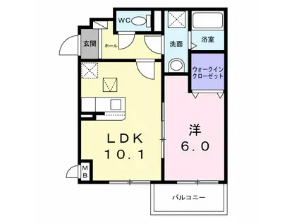 プレミアスペースII(1LDK/3階)の間取り写真