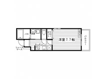 オモシェオーワン(1K/4階)の間取り写真