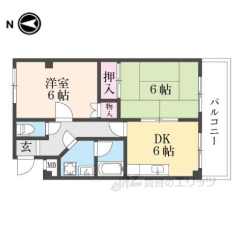 レスターテ4(2DK/1階)の間取り写真