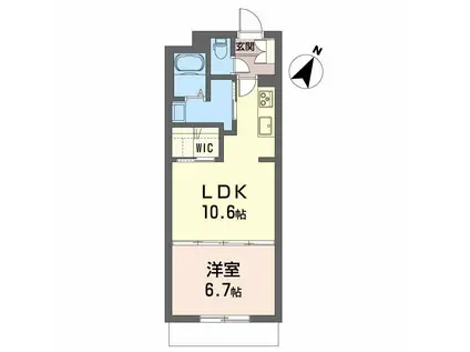 ベレオグート(1LDK/1階)の間取り写真