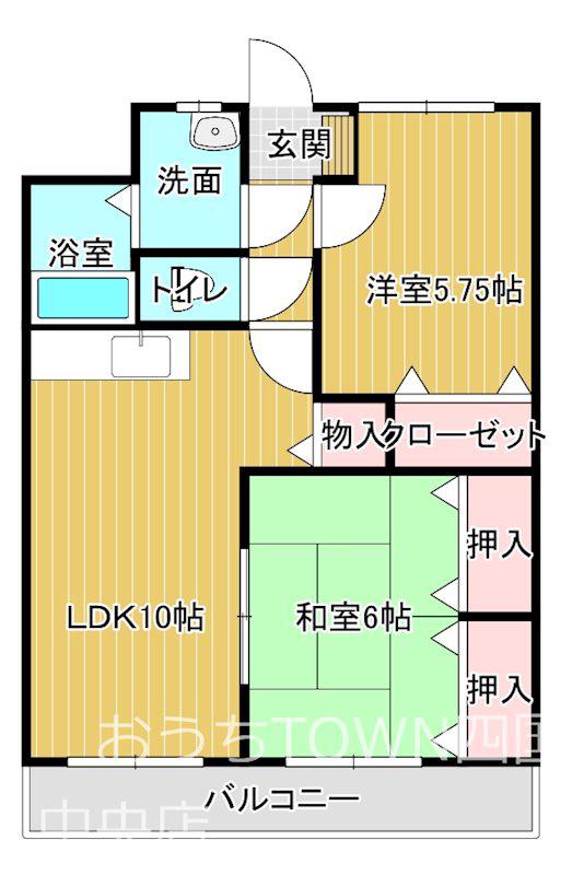 ユーミーノムラ(2LDK/2階)の間取り写真