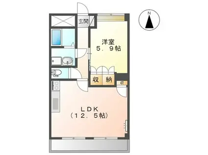 ヴィーナス(1LDK/1階)の間取り写真
