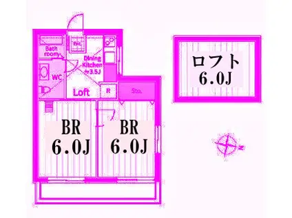 ザ・浅間台(2K/1階)の間取り写真