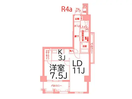 京急本線 神奈川駅 徒歩7分 12階建 築32年(1LDK/8階)の間取り写真