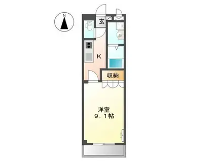 リッチ&フォース(1K/4階)の間取り写真