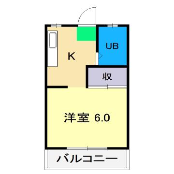 日の出ハイツ(1K/3階)の間取り写真