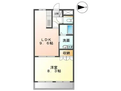 グランクリュ(1LDK/2階)の間取り写真