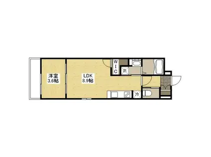 月光西深津壱番館(1LDK/3階)の間取り写真