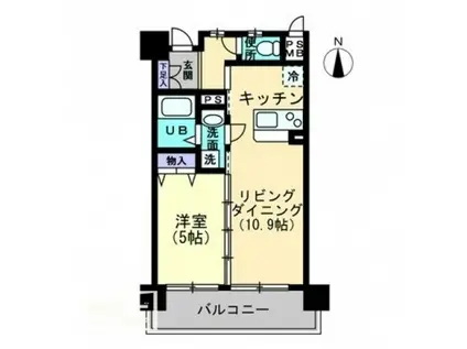 RAFFINE(1LDK/4階)の間取り写真