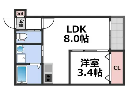 H-MAISON巽中(1LDK/2階)の間取り写真