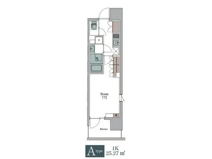 NSパークレジデンス新宿御苑(1K/8階)の間取り写真