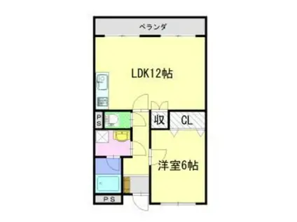 レザンヨシダA(1LDK/2階)の間取り写真