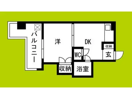 シオザキビル(1DK/5階)の間取り写真