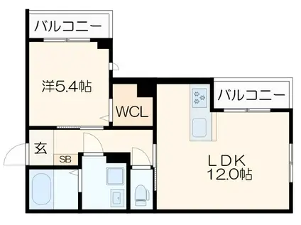 グランロシェY(1LDK/3階)の間取り写真