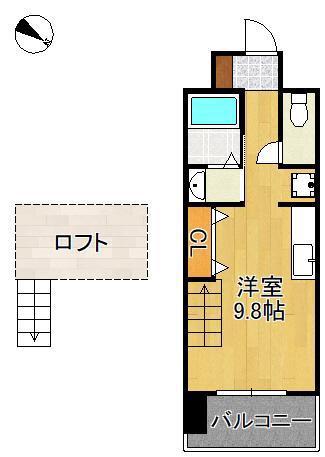 RISO CORE(ワンルーム/5階)の間取り写真