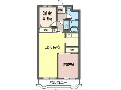 ベイヒルズ蘇我(2LDK/5階)の間取り写真