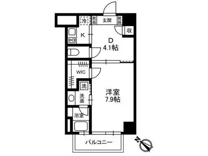 ドミ・エメロード(1DK/5階)の間取り写真