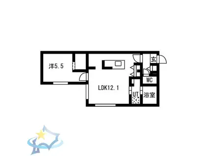 GLOIRE(1LDK/3階)の間取り写真