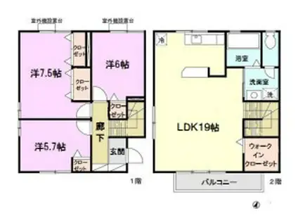ラプロヴァンスG棟(3LDK/1階)の間取り写真