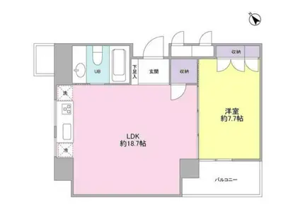 フォレストタウン参宮橋(1LDK/11階)の間取り写真