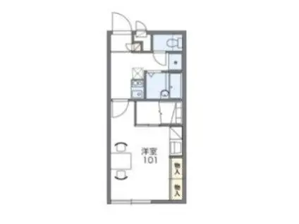 レオパレスハルシオン(1K/1階)の間取り写真