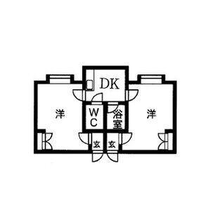 プレジデント11(2DK/1階)の間取り写真