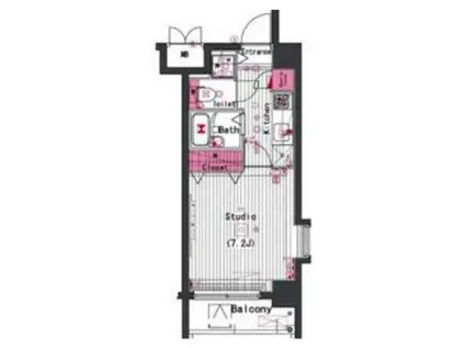 ガーラ市ヶ谷銀杏坂(1K/6階)の間取り写真