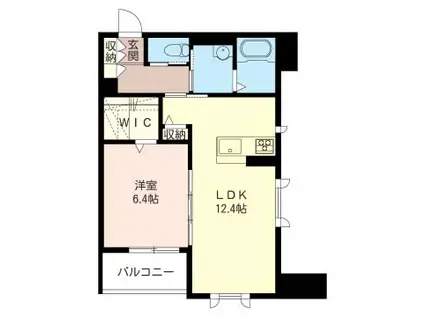 オークヒルズさいたま新都心(1LDK/2階)の間取り写真