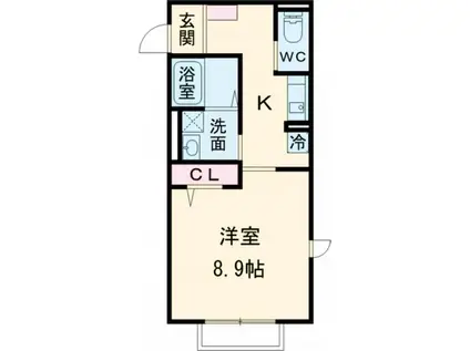 エクセルシオール K-I(1K/2階)の間取り写真