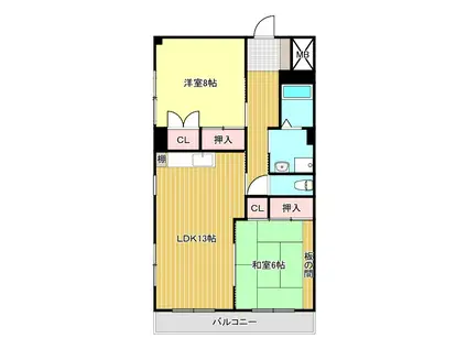 カメリアハイツ(2LDK/3階)の間取り写真