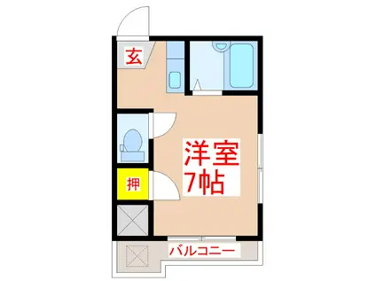 キャプテンビルII(ワンルーム/5階)の間取り写真