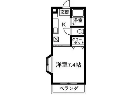 ジョイハウス(1K/1階)の間取り写真