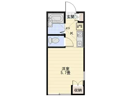 スカイレジデンス富岡(ワンルーム/1階)の間取り写真