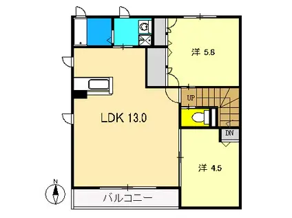 シャーメゾンK(2LDK/2階)の間取り写真