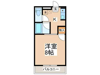 エスポワールM2(1K/1階)の間取り写真