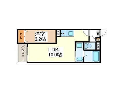 JACK YOKOTA I(1LDK/2階)の間取り写真