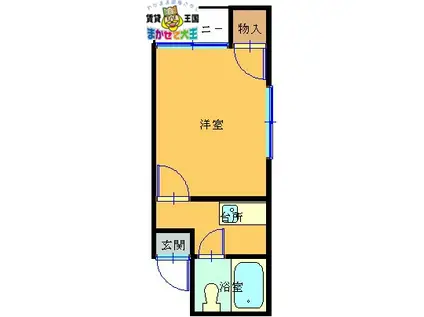 リバースF(1K/1階)の間取り写真