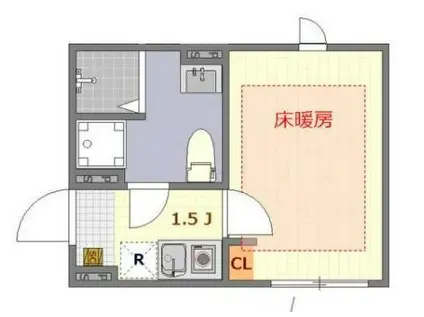 ザ・ルームス羽田(1K/2階)の間取り写真