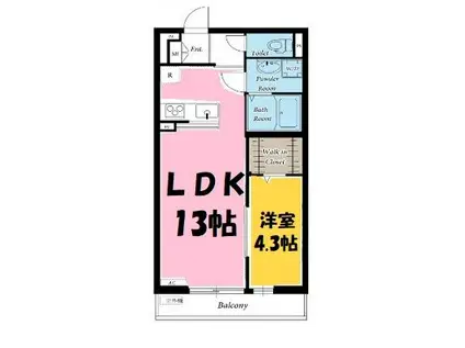 VALENCIA(1LDK/1階)の間取り写真