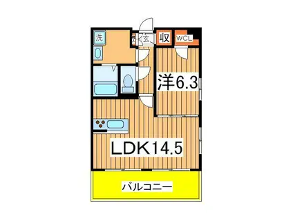 アールグレイスヒル(1LDK/9階)の間取り写真