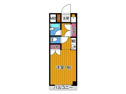 ジョイフル上高田(ワンルーム/3階)の間取り写真